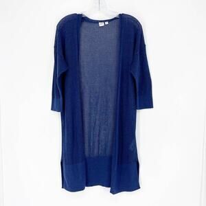 Gap Open Front Longline Knit Blue Cardigan Size XS